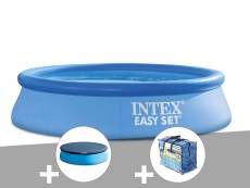 Kit piscine autoportée Intex Easy Set 2,44 x 0,61 m + Bâche de protection + Bâche à bulles