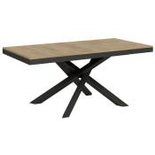 Les Tendances - Table extensible 8 à 20 personnes bois clair et pieds entrelacés anthracite l 180 à 440cm Klass