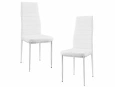 Lot de 2 chaises de salle à manger sièges empilables synthétique 96 cm blanc helloshop26 03_0005742