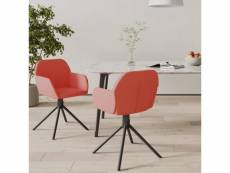 Lot de chaises pivotantes de salle à manger 2 pcs rose velours - rose - 58,5 x 54 x 79,5 cm