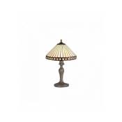 Luminaire Center - Lampe de table ambrée Tiffany Carole 1 Ampoule 29,5 Cm