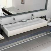 Maisonchic - Lavabo à poser Lavabo Vasque salle de bain 120x46x11 cm Fonte minérale/marbre Blanc