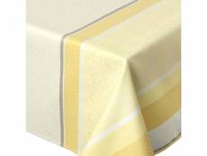 Nappe rectangle 150x350 cm jacquard coton + enduction acrylique eden soleil jaune