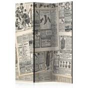 Paris Prix - Paravent 3 Volets vintage Newspapers 135x172cm