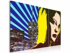 Paris prix - tableau imprimé 3 panneaux "femme pop art" 80 x 120 cm