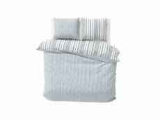 Parure de lit en coton - calanque - 260 x 240 cm - bleu et blanc
