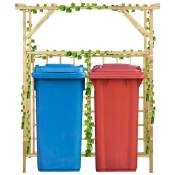 Pergola de jardin pour poubelles doubles Bois de pin imprégné