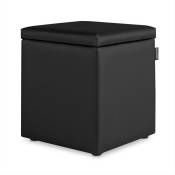 Pouf Cube Rangement Similicuir Noir 1 UNITÉ Noir -