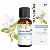 Pranarôm Parfum d'ambiance Bio Zen Huiles Essentielles pour Diffusion Orange et Cèdre Harmonie et relaxation 30 ml