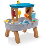 Rain Showers Splash Tub Table d'eau avec 10 accessoires Table de jeu enfant a eau Table d'activité pour le jardin en gris & marron - Gris - Step2