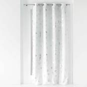 Rideau a oeillets 140 x 260 cm polyester imprime metallise