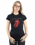 Rolling Stones Femme Plastered Tongue T-Shirt Large Noir
