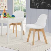 Set de 2 chaises pour enfants Elvdal rembourré en similicuir pu plastique hêtre blanc