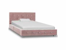 Splendide lits et accessoires reference séoul cadre de lit rose velours 90 x 200 cm