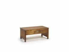 Table basse 2 tiroirs bois bronze marron 110x56x45cm