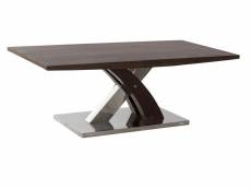 Table basse en bois et acier coloris marron / argenté