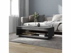 Table basse gris 110x50x33,5 cm bois de pin massif