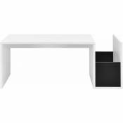 Table basse pour salon meuble stylé 90 cm blanc noir - Blanc