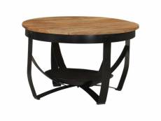 Table basse style moderne - table d'appoint 68x43 cm bois massif acacia et fer meuble pro frco72517