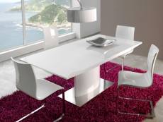 Table de salle à manger extensible blanc laqué design