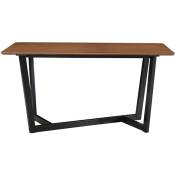 Table design rectangulaire noyer et bois teinté noir