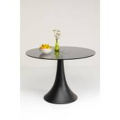 Table Grande Possibilita 110cm noire et verre fumé