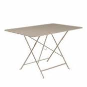 Table pliante Bistro / 117 x 77 cm - 6 personnes - Trou parasol - Fermob beige en métal