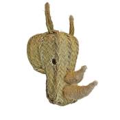 Tête de Rhinocéros en fibres naturelles, décoration