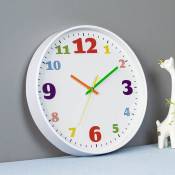 30cm - Horloge enfantine colorée, horloge murale de dessin animé pour la maison - color