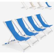 4 chaises de plage pliantes réglables en aluminium