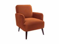 Brooks - fauteuil rétro velours - couleur - rouille LCY-133N4-P1-H/CR24