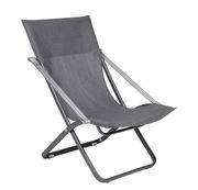 Chaise longue pliable inclinable Viatti métal gris
