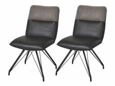 Chaise simili cuir noir et pieds métal noir collin - lot de 2 52869GR