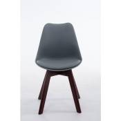 CLP - Chaise de style moderne avec cadre en bois foncé et assis dans différentes couleurs comme colore : Gris
