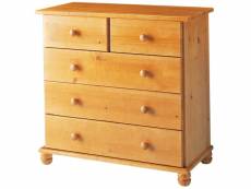 Commode / meuble de rangement en pin massif coloris miel - longueur 78 x profondeur 39 x hauteur 81 cm