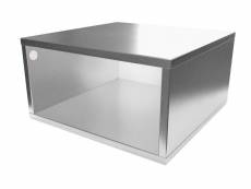 Cube de rangement bois 50x50 cm 50x50 gris aluminium