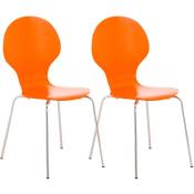 Définissez 2 chaises empilables avec une conception ergonomique et élégante disponibles différentes couleurs colore : Orange