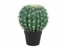 Europalms 82600063 Cactus Artificiel Rond avec Vase, Vert, 34 cm