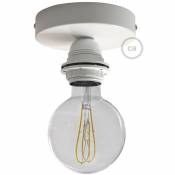 Fermaluce Métal, avec support de lampe fileté E27, source lumineuse murale ou plafonnier en métal | Sans ampoule - Blanc - Sans ampoule