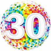 Folat 49526Q Ballon d'anniversaire 30 ans Confettis