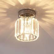 Ganeed - Plafonnier en Cristal, Suspension Luminaire Lustre Dimmable Mini Rond Encastré Pli Moderne Près du Éclairage Lampe de Plafond, Salle à