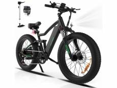 Hitway vélo électrique 26" 4,0 fat tire, vtt électrique e-bike avec batterie au lithium amovible 48v 15ah, 250w, 7 vitesses,jusqu'à 55-80km