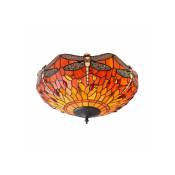 Interiors 1900 - Plafonnier Dragonfly Flame, verre