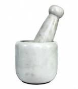 Kleo Large de 8,9 cm Marbre Blanc pierre Mortier et