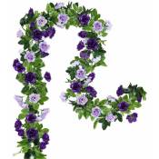 Lablanc - 2pcs Guirlandes de Fleurs Artificielles 15,8 Pieds Vigne Rose Fleurs Suspendues en Soie pour Arche de Mariage Fête Maison Jardin Mur Décor