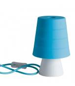 Lampe de table Drum 1 ampoule Silicone Bleu