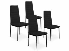 Lot de 4 chaises strip noir