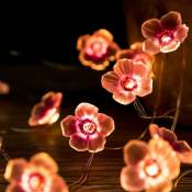 Lumières led Sakura, Chaîne de Fleurs de Cerisier, Guirlandes Lumières de Fleurs, Guirlande Lumineuse Cerise Rose pour Fête, Vacances, Mariage,