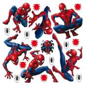 Minis Stickers Marvel 7 Spiderman et décorations - 1 planche de 30 cm x 30 cm