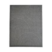 NEW AGE DECO - Tapis pour intérieur et extérieur motif art déco en relief gris 120x170 - Gris